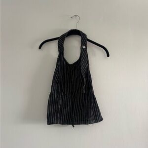 Zara Black Pinstriped Halter Top